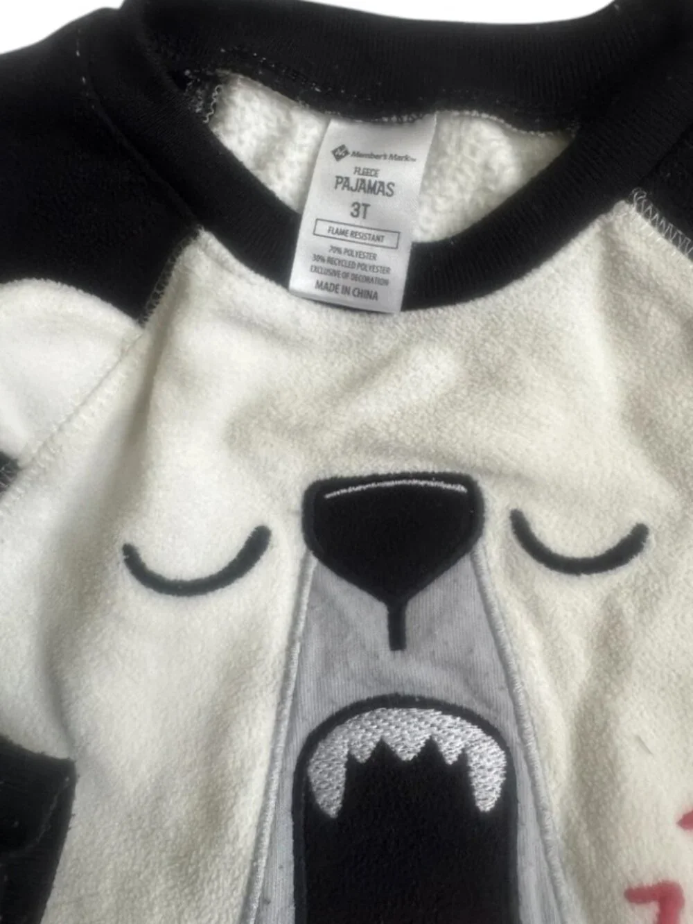 Polar Bear Fleece PJs Size 3T Members Mark